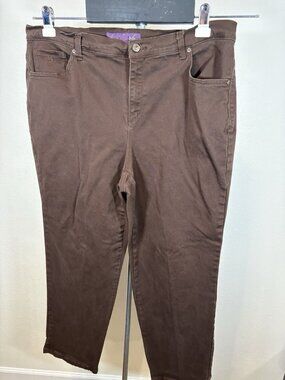 Gloria Vanderbilt Short Amanda Womens Size 16 Jeans Brown 38X27 Stretch